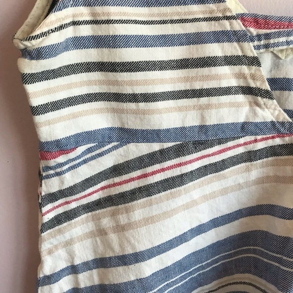ZARA BASIC Denim Couture V Neck Red White Blue Patriotic July 4 Striped Tank Med - Picture 8 of 12